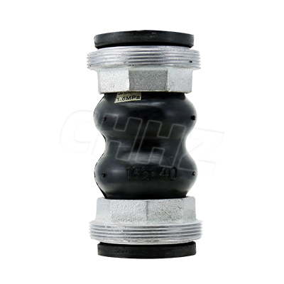 Threaded rubber expansion bellows connection